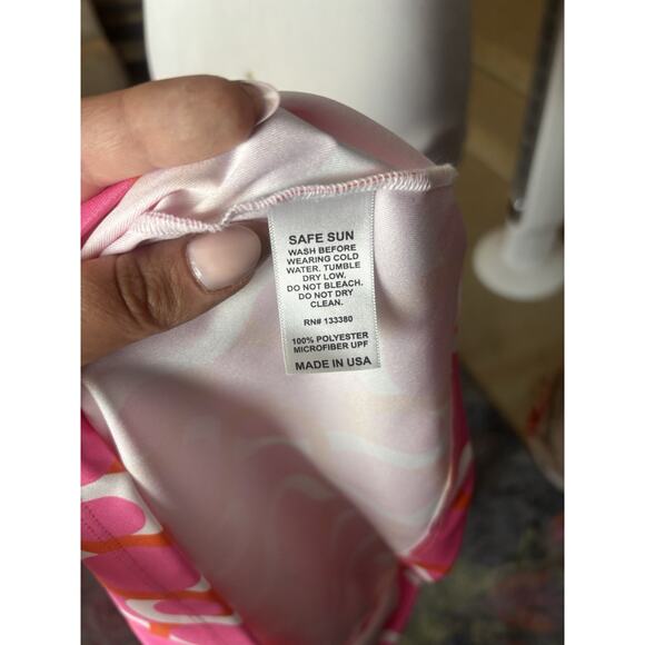 Whimsy Rose SPF Boat Neck Pink Floral Summer Shirt Small - Picture 5 of 5